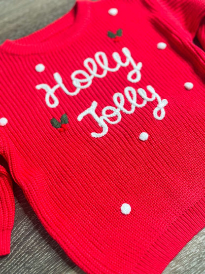 black friday pink saturday RTS: Adult and Kid Rope Embroidered Holiday Sweaters