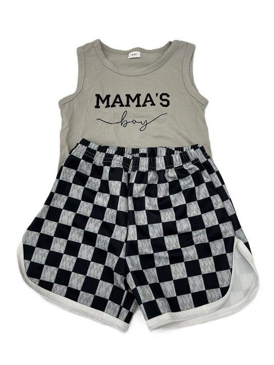 RTS: Mama Boy Tank and Checker Short Set