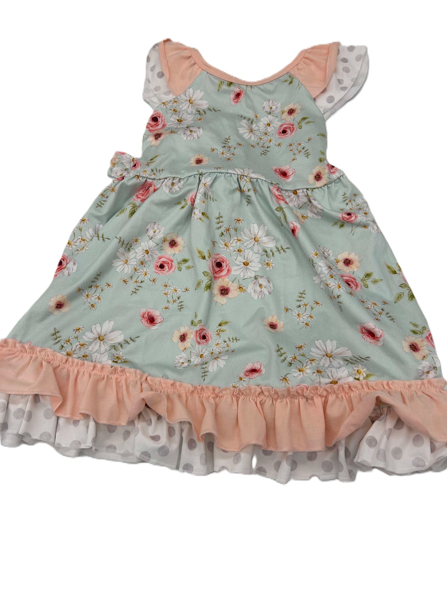 RTS: Button and Tie Floral Dress