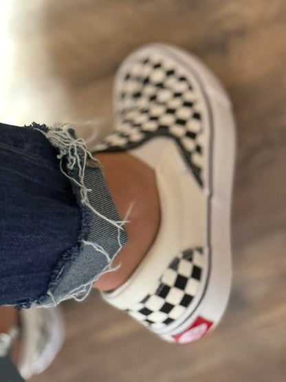 PREORDER: Black and White Checker Slip-Ons BEST SELLER 10.5.26