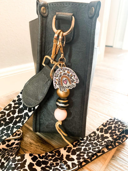 RTS: Rainbow Mama Puff or Bead Keyring-