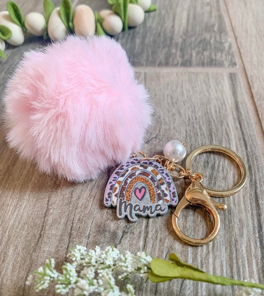 RTS: Rainbow Mama Puff or Bead Keyring-