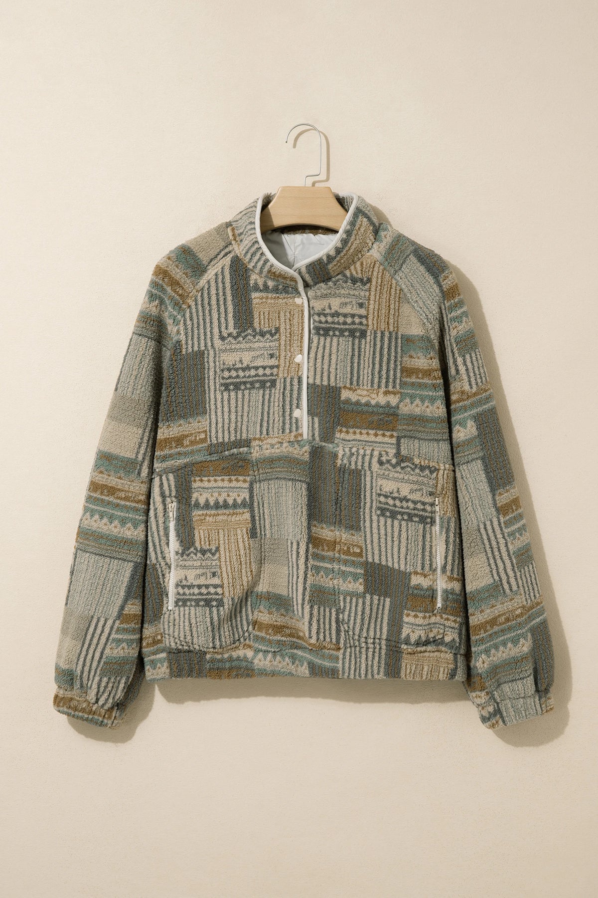 PREORDER: Boho Geometric lined shacket  10.12.26