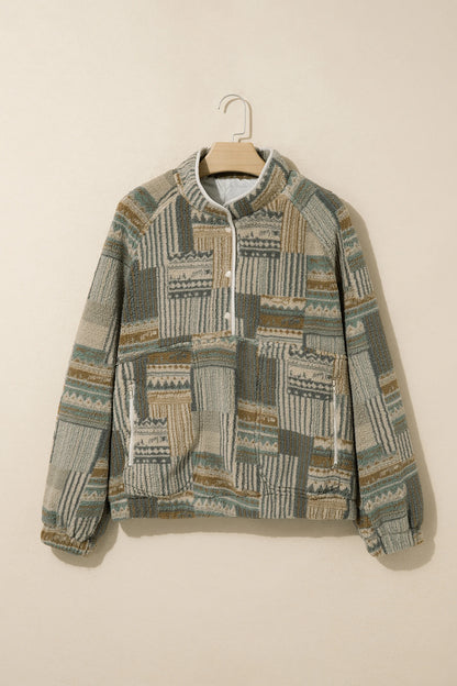 PREORDER: Boho Geometric lined shacket  10.12.26