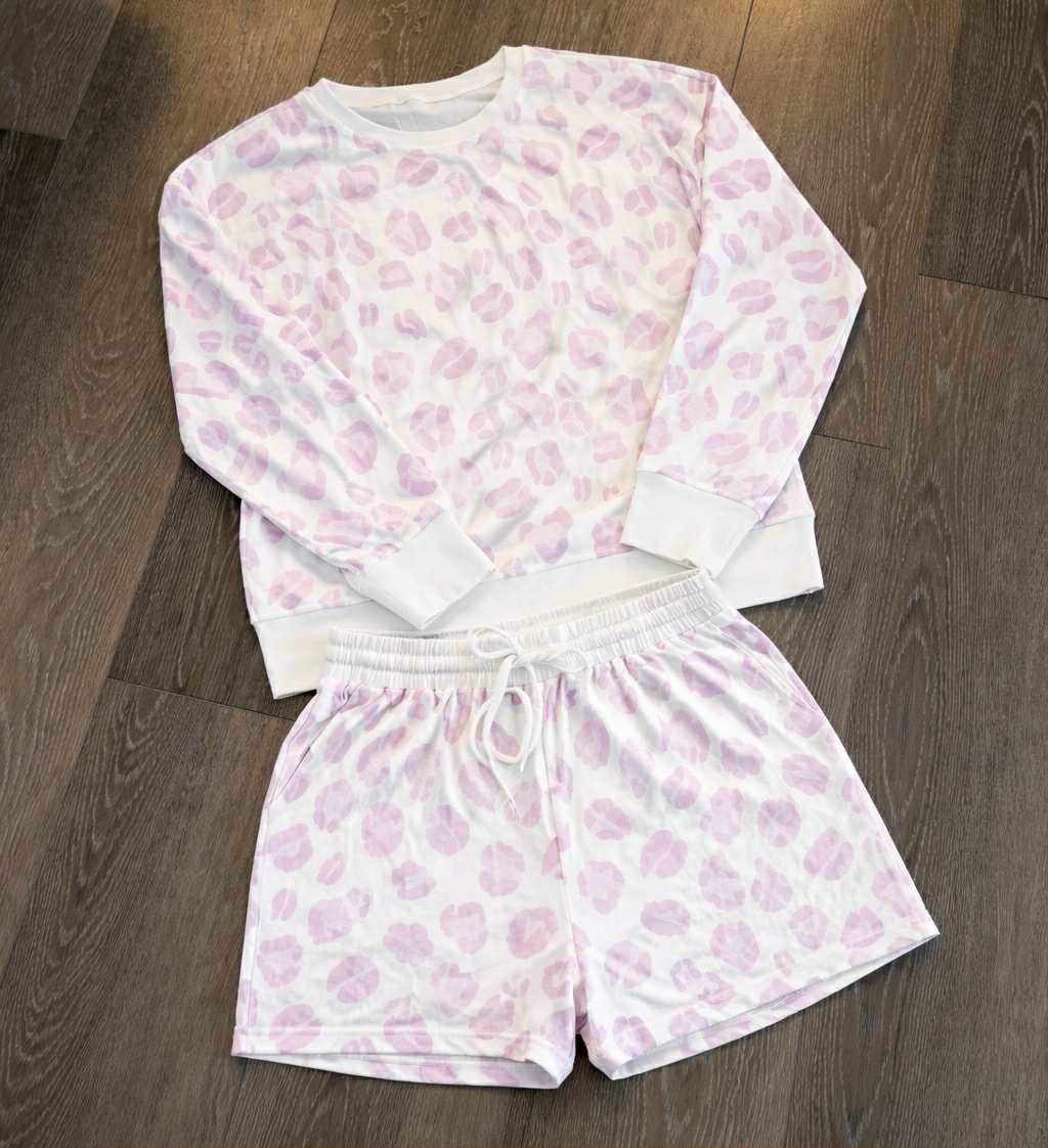 RTS: Blush Leopard Cozy Lounge Set