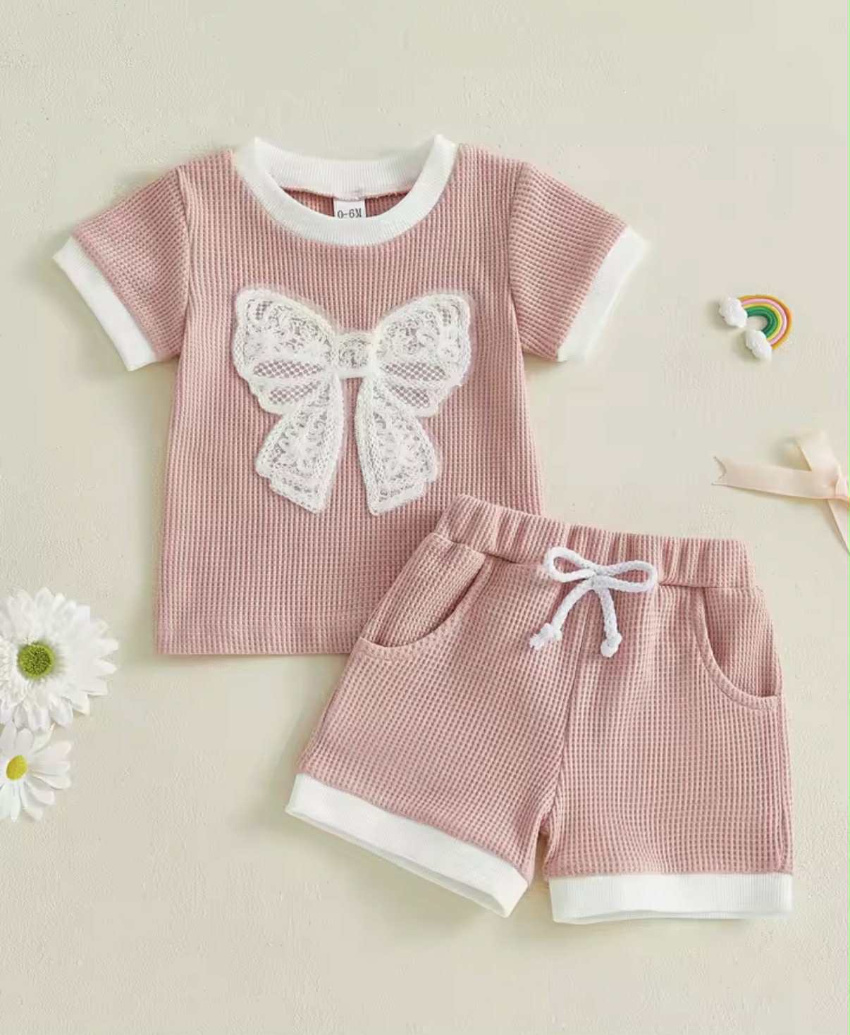 PREORDER: Bella Bow Ribbed Short Set 1.19.26