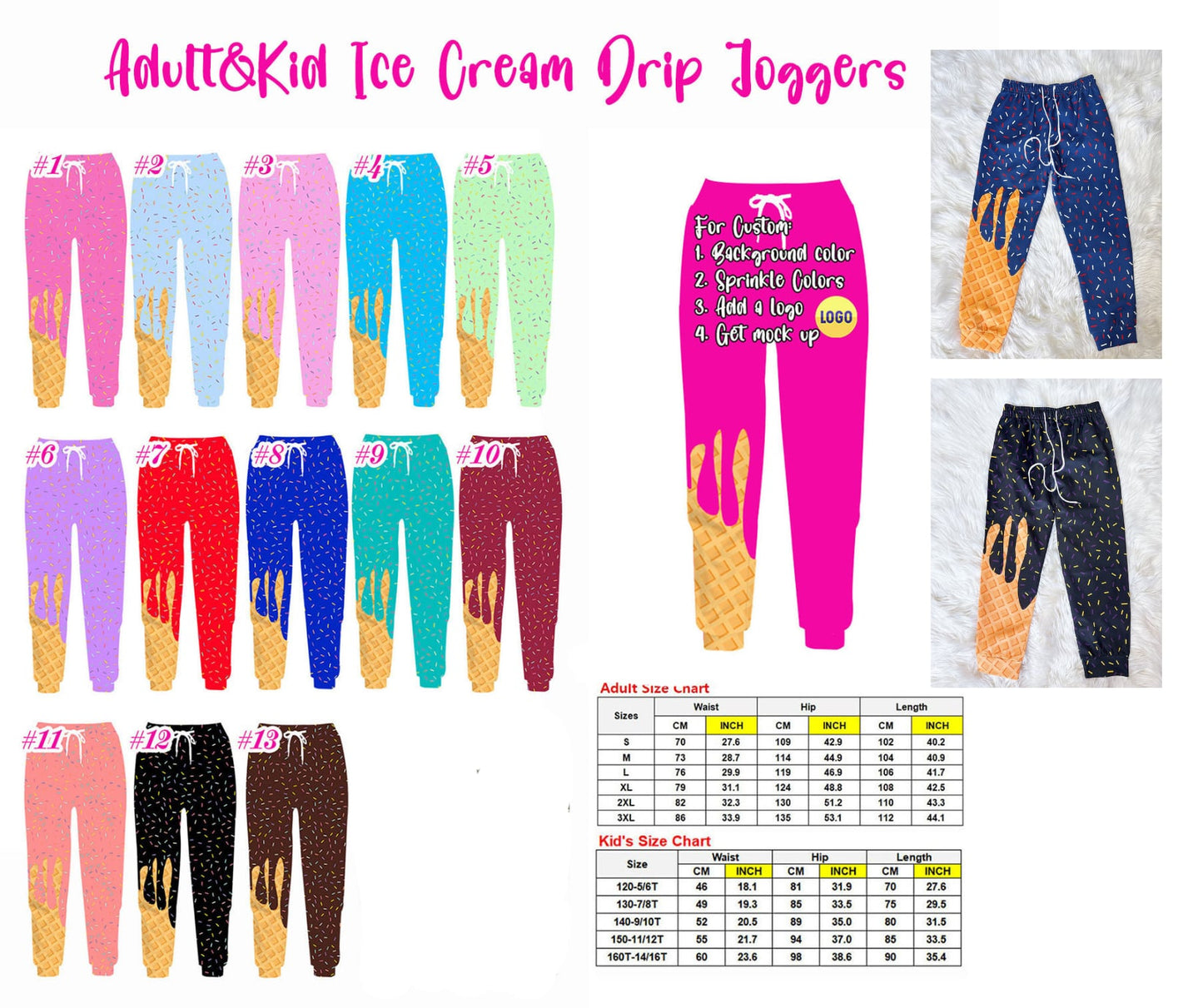 PREORDER: Ice Cream Drip Joggers custom 3.9.26