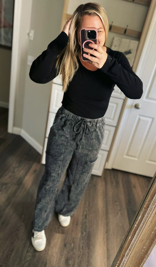 PREORDER: The Jennelle Mineral Washed Wide Joggers 9.8.25