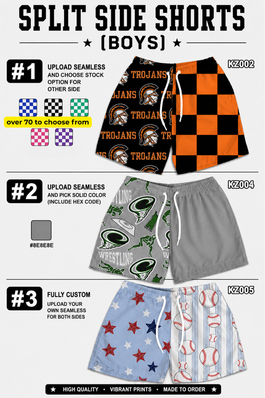 PREORDER: Boys Split Side Shorts (Seamless + Solid Color) RERUN 7.27.26 osym
