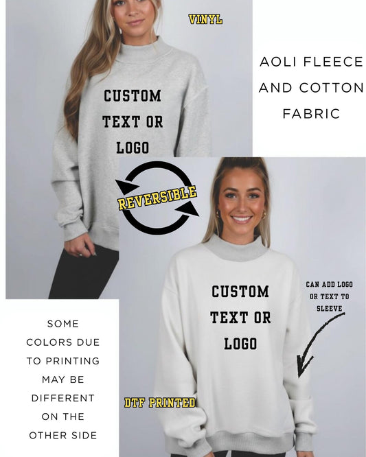 PREORDER: Custom Reversible Mock Neck Sweaters RERUN 3.2.26