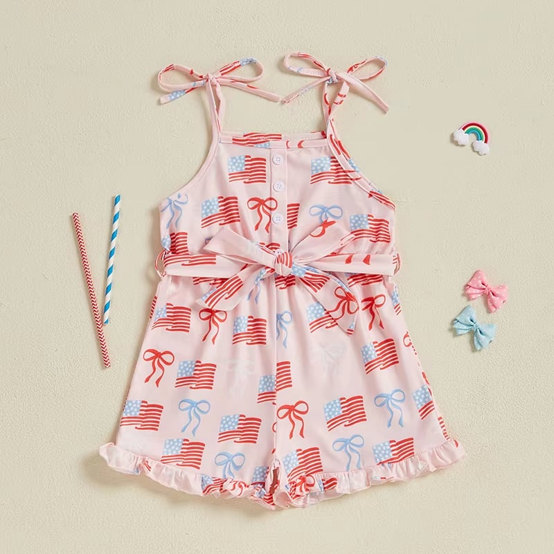 RTS: Flag and Bow Rompers
