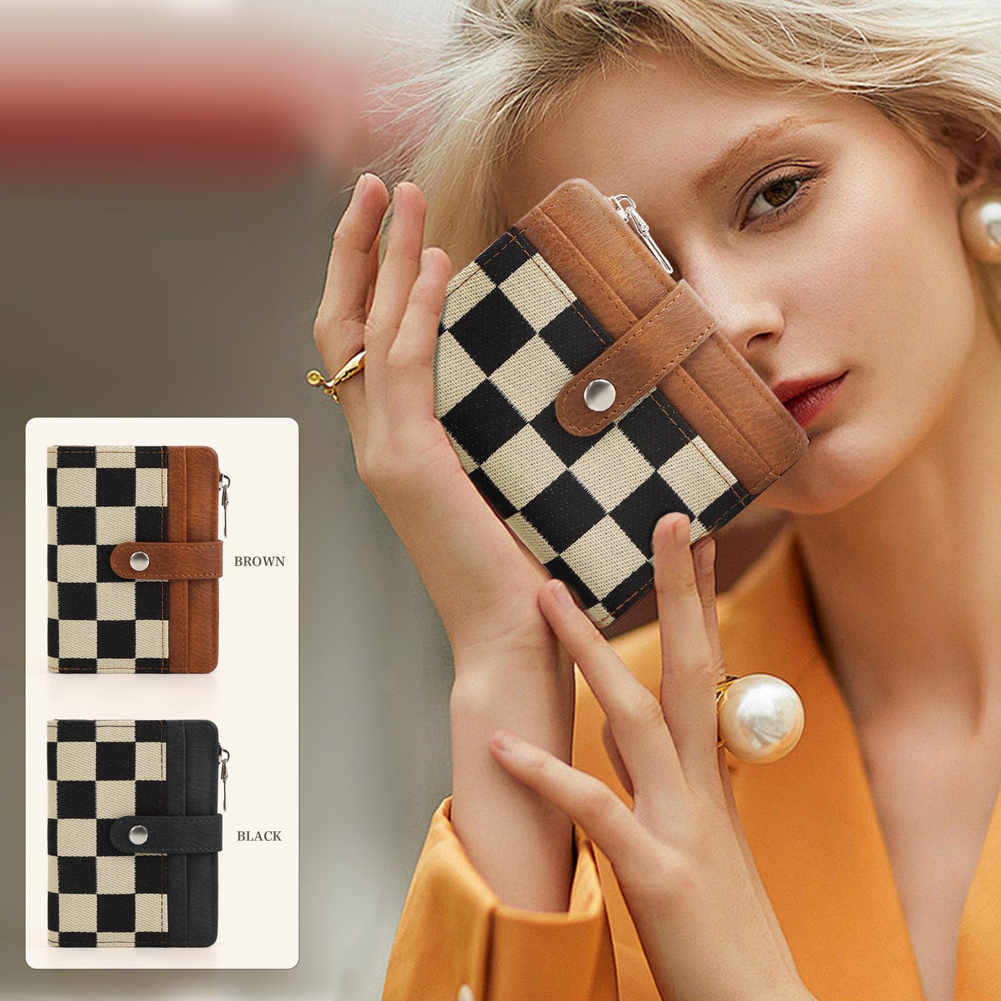 rts: Quilted or Checker Vegan Leather Wallets