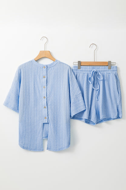 RTS The Lennox Light Blue Button Lounge Set-