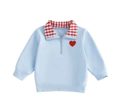 RTS: Kids Checkered Love Pullover