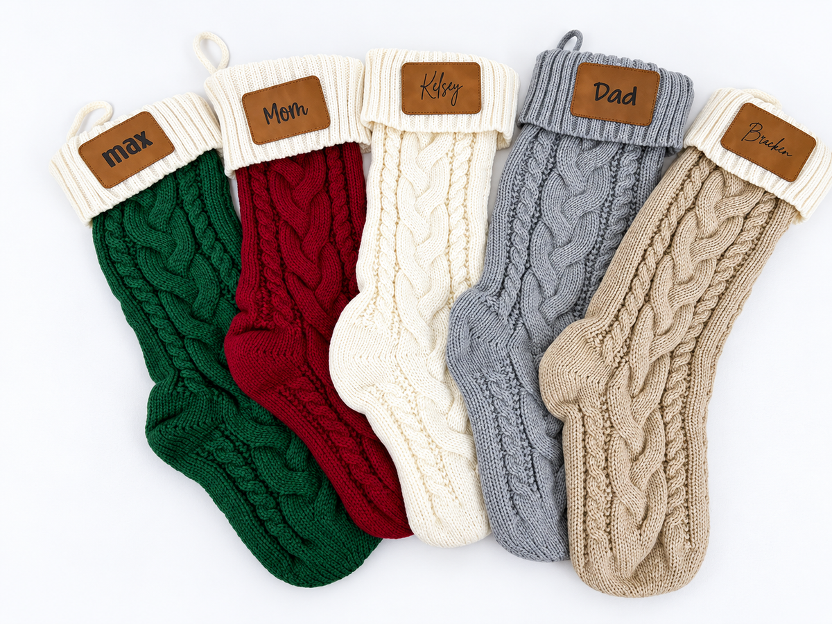 PREORDER: The Heirloom Cable Knit Stocking | Personalized Name Patch 10.5.26