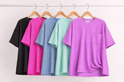 RTS: Zenana Ribbed Spring Boxy Shirt