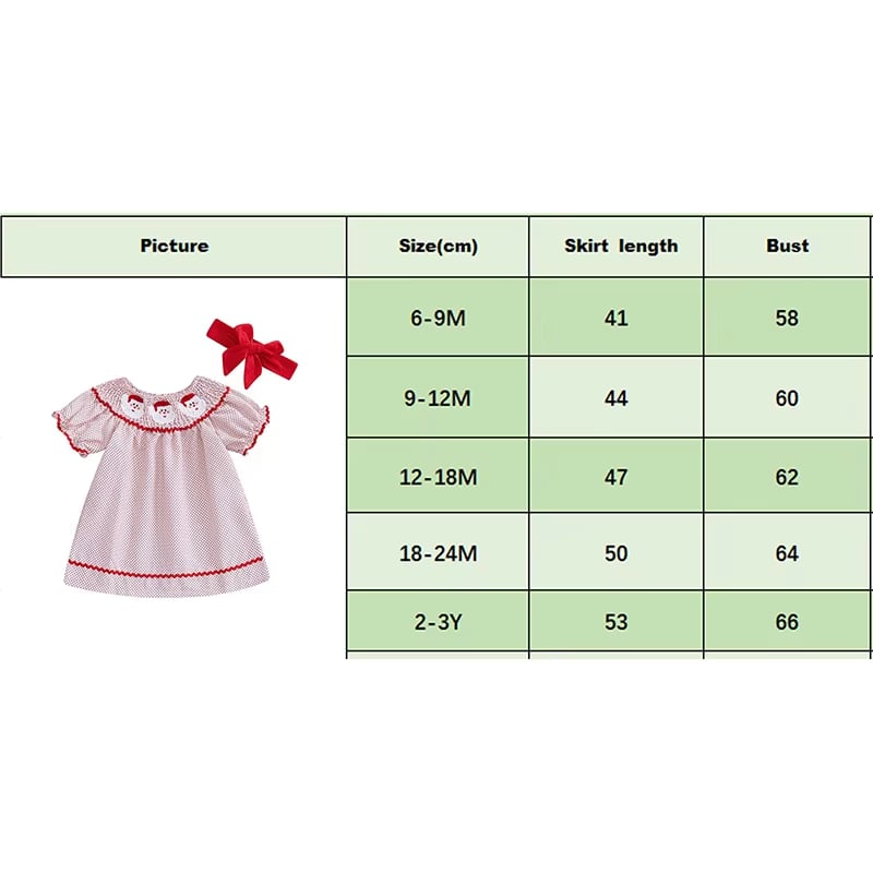 RTS: Embroidered Santa Face Dress