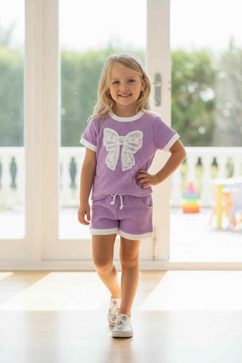 PREORDER: Bella Bow Ribbed Short Set 1.19.26