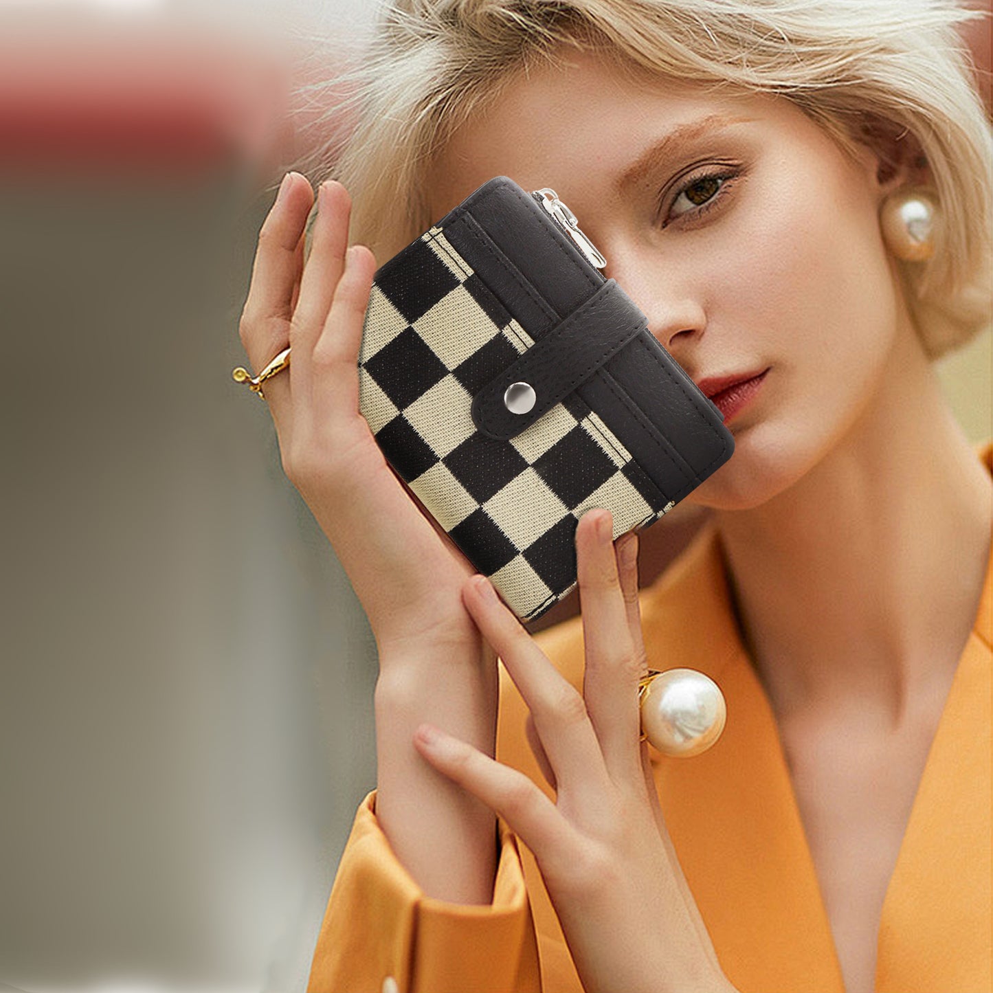 rts: Quilted or Checker Vegan Leather Wallets