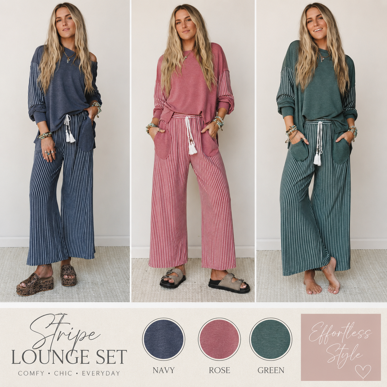PREORDER: Stripe Lounge Set  (High Quality) 8.31.26