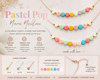 PREORDER: The Pastel Pop Name Necklace RERUN 9.8.26