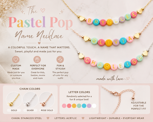 PREORDER: The Pastel Pop Name Necklace RERUN 11.2.26 OSYM