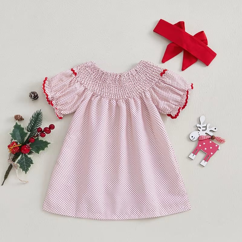 RTS: Embroidered Santa Face Dress