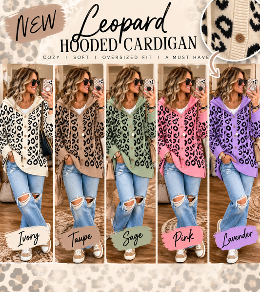 PREORDER: Leopard Hooded Cardigan 11.2.26