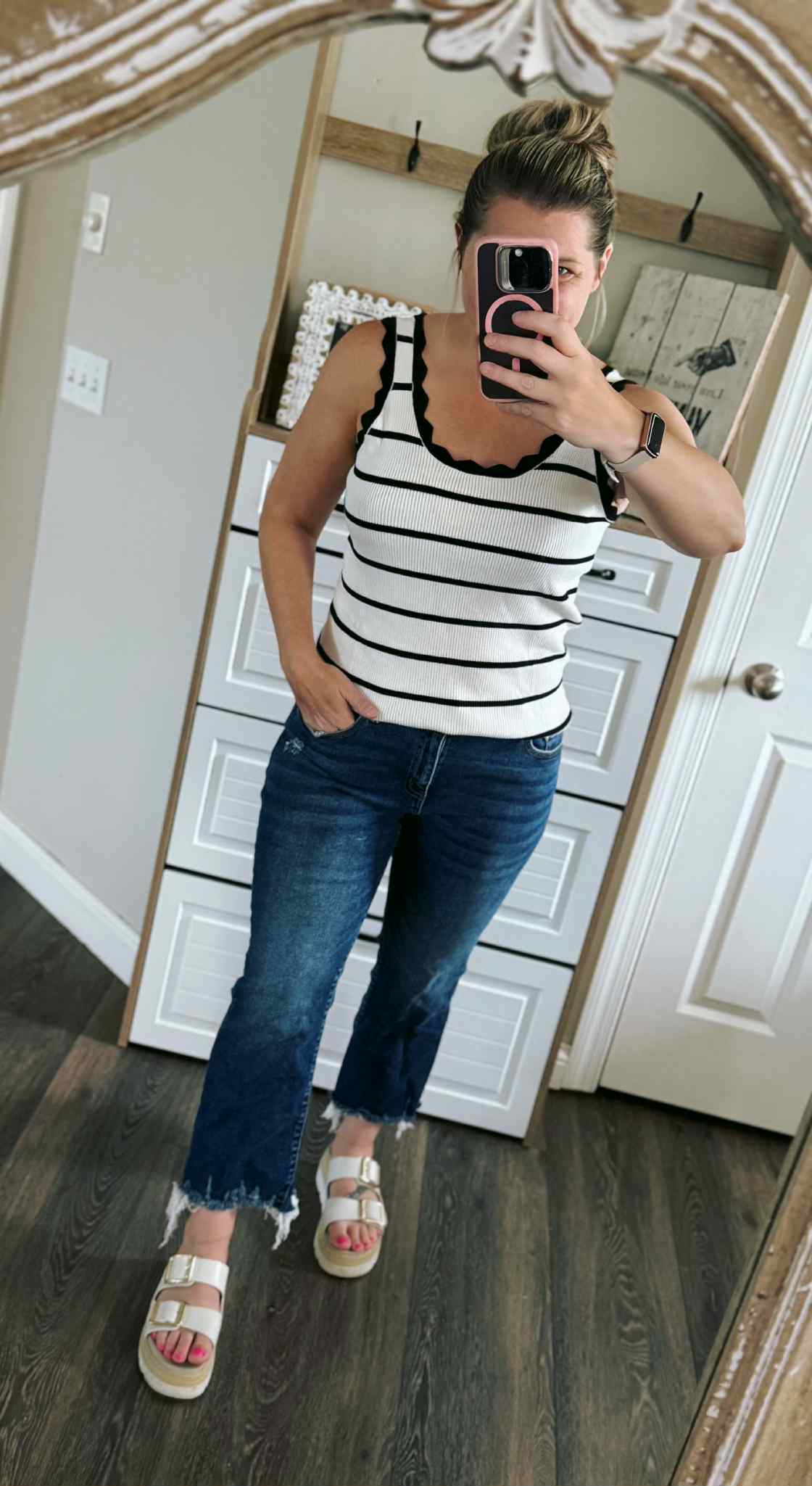RTS: Knit scalloped tank