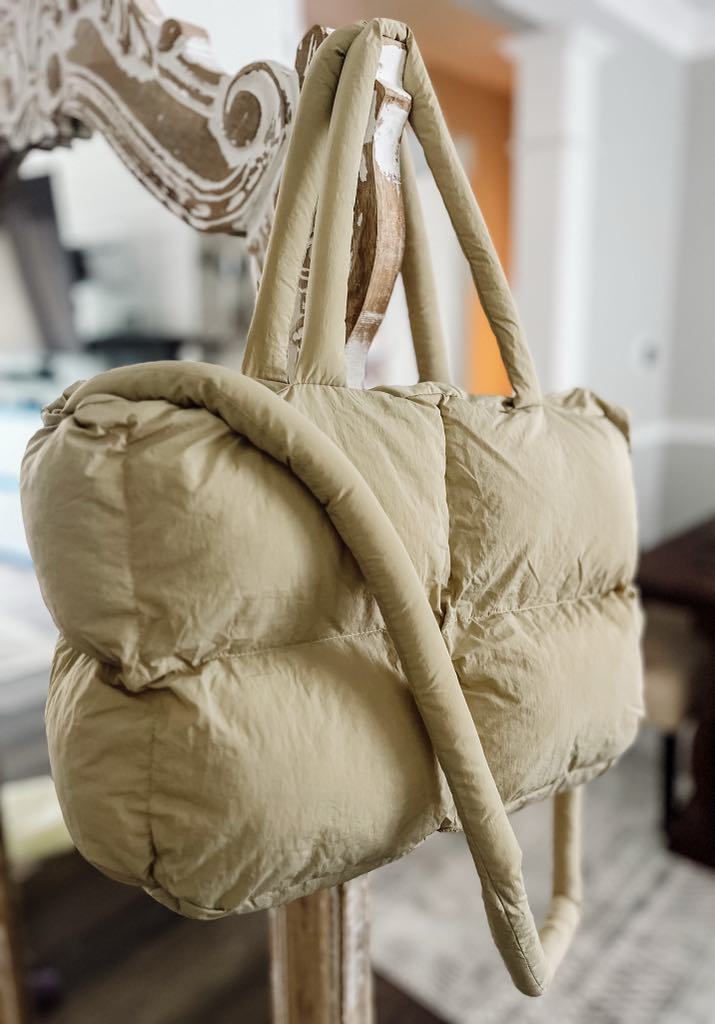 RTS: The Blake Quilted Grid Puffer Tote-