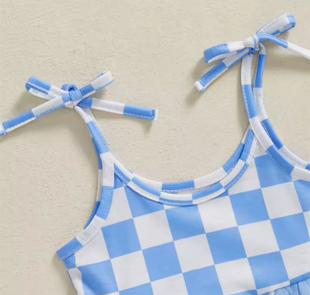 RTS: The Checker and Tulle Skirted Onesie