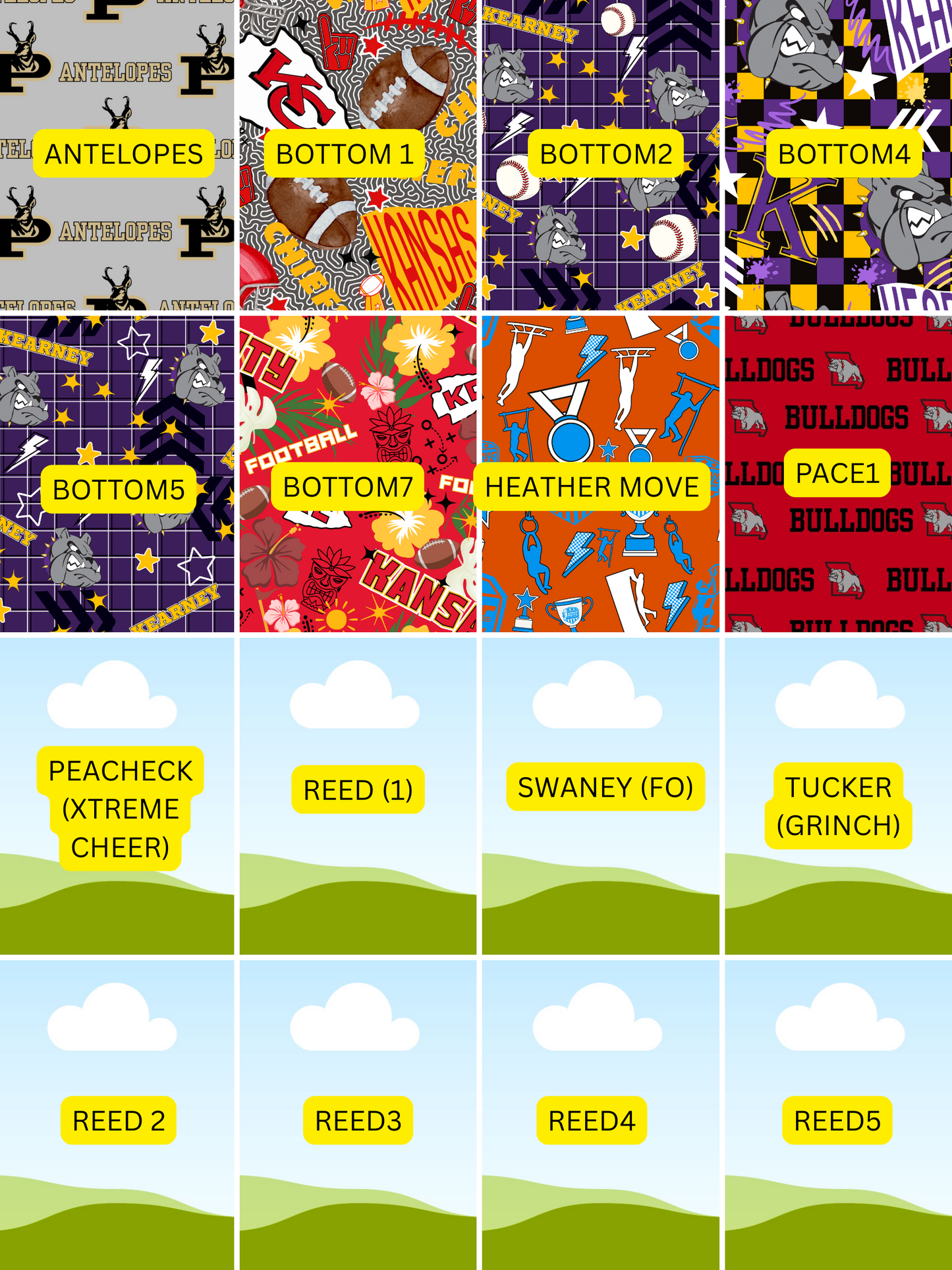 PREORDER: Custom Print TWO PIECE SET ( kids and adults) - custom seamless-mockup 9.22.25 osym