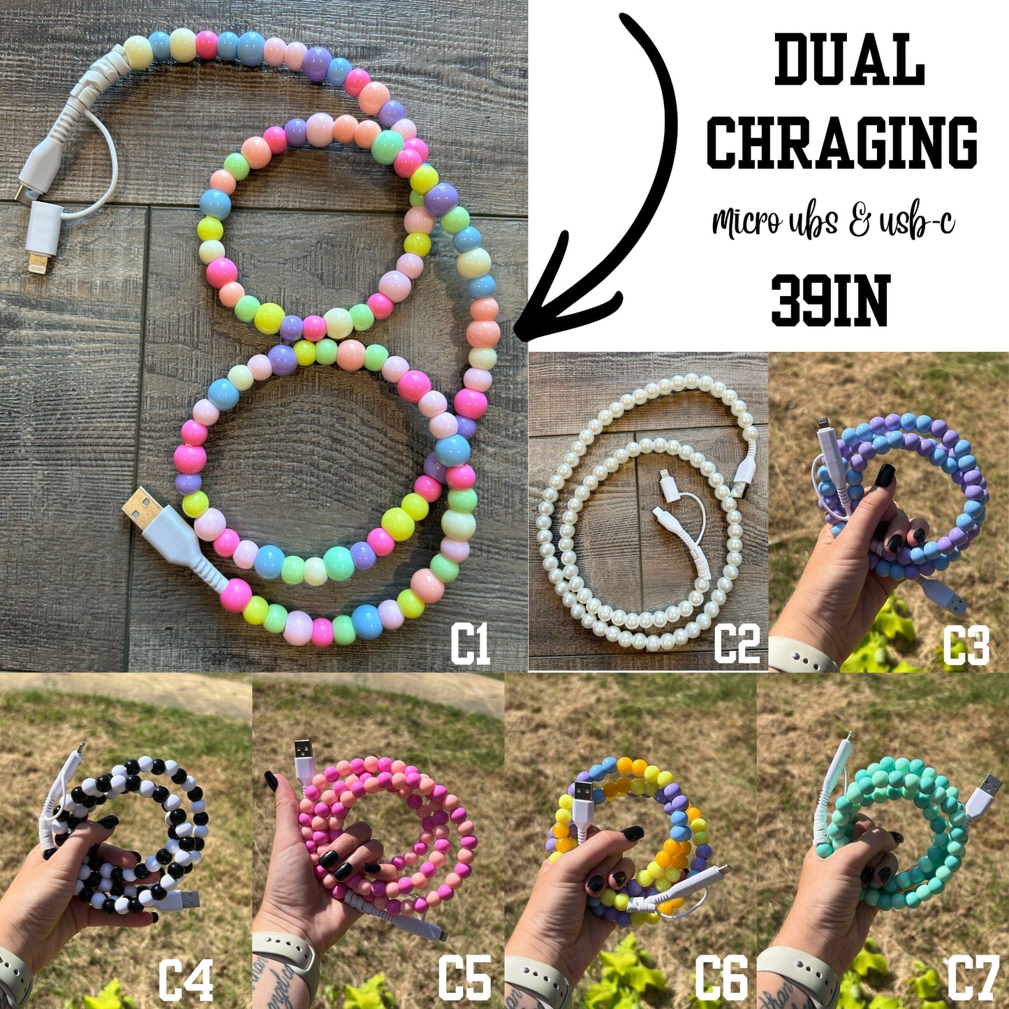 PREORDer: RERUN Dual Beaded Phone Charger  1.19.26