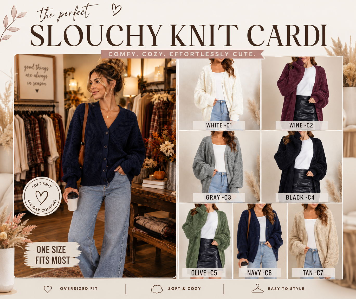 PREORDER: Slouchy Knit Cardi  9.8.26