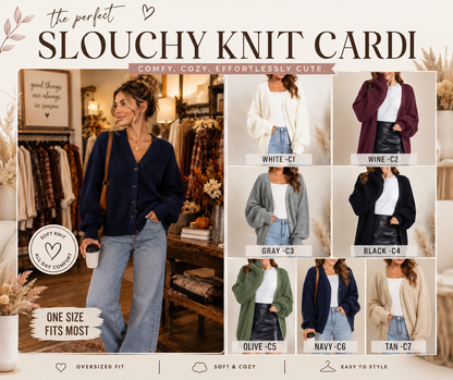PREORDER: Slouchy Knit Cardi  9.8.26
