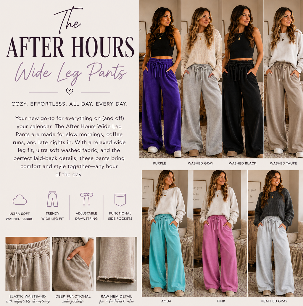 PREORDER: The After Hours Wide Leg Pants 8.31.26