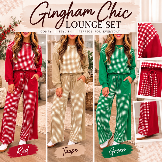 PREORDER: Gingham Chic Lounge Set  11.2.26