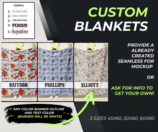 PREORDER: Customer Custom blankets 9.22.25 osym
