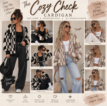 PREORDER: Cozy Check Cardigan 9.14.26
