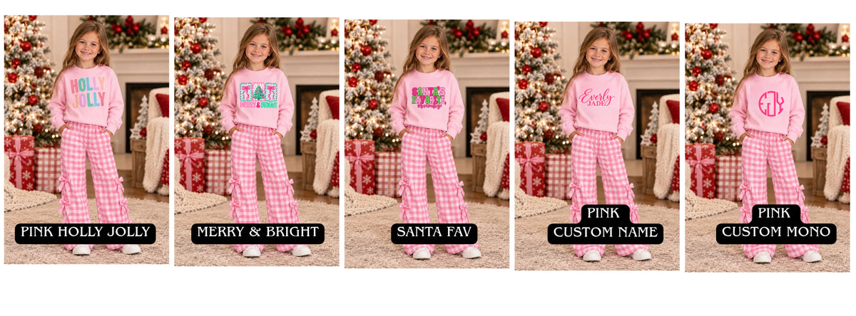 PREORDER: The Exclusive Holiday Custom Crewneck Bow Set | Premade Pink Christmas  11.2.26