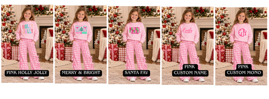 PREORDER: The Exclusive Holiday Custom Crewneck Bow Set | Premade Pink Christmas  11.2.26