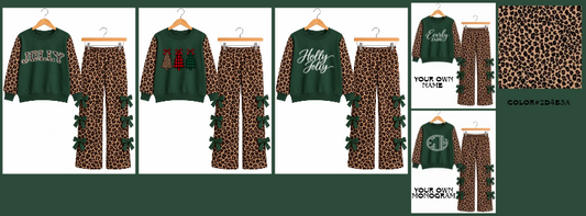PREORDER: The Exclusive Holiday Custom Crewneck Bow Set | Premade Leopard Christmas  11.2.26