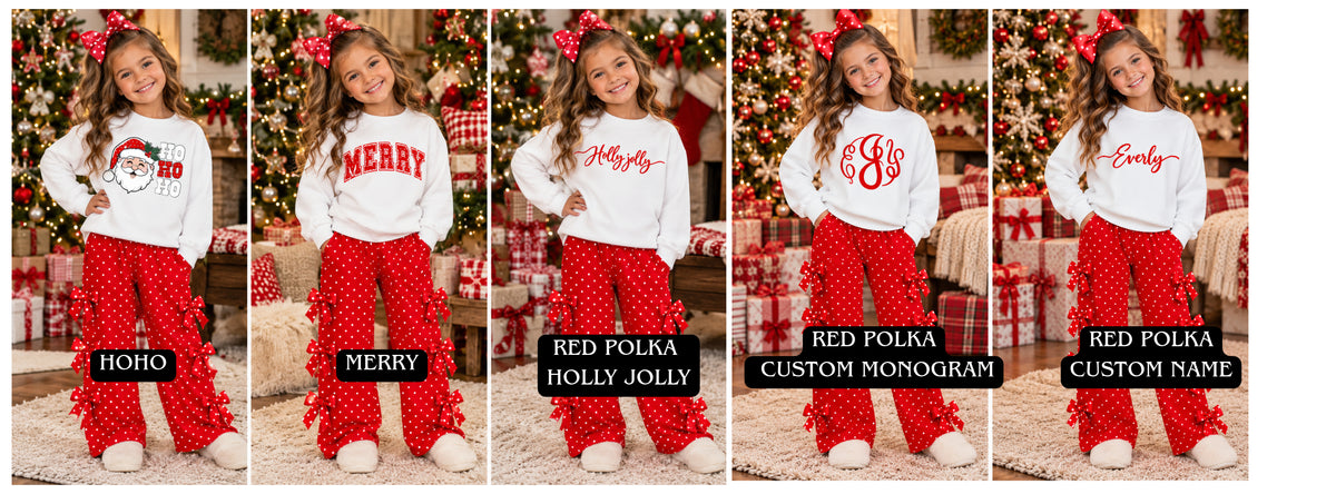 PREORDER: The Exclusive Holiday Custom Crewneck Bow Set | Premade Red Christmas  11.2.26