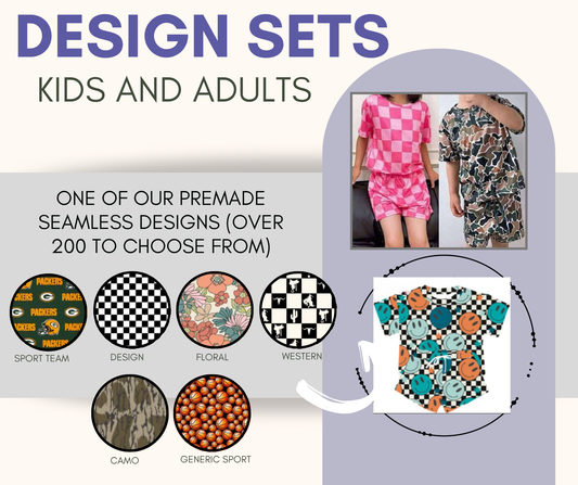 PREORDER: Custom Print TWO PIECE SET ( kids and adults) - provided seamless 9.22.25 osym