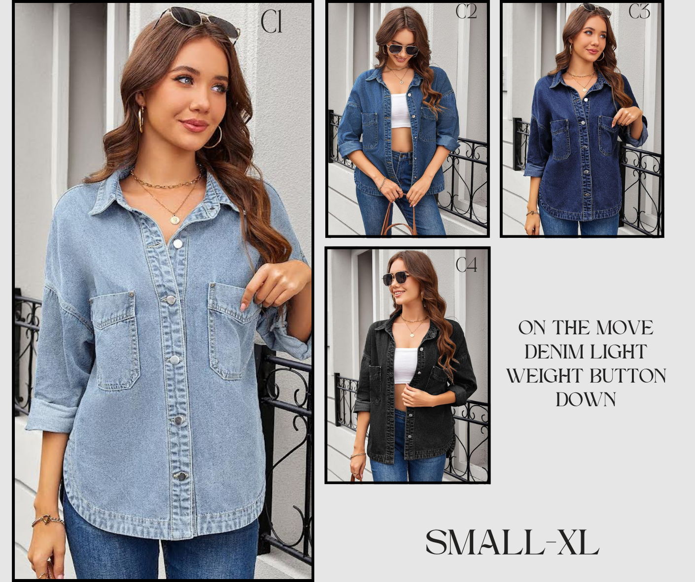 PREORDER: On the Move Denim Light Weight Button Down 1.19.26