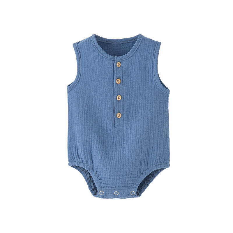 RTS. Cotton Button Down Baby Romper-