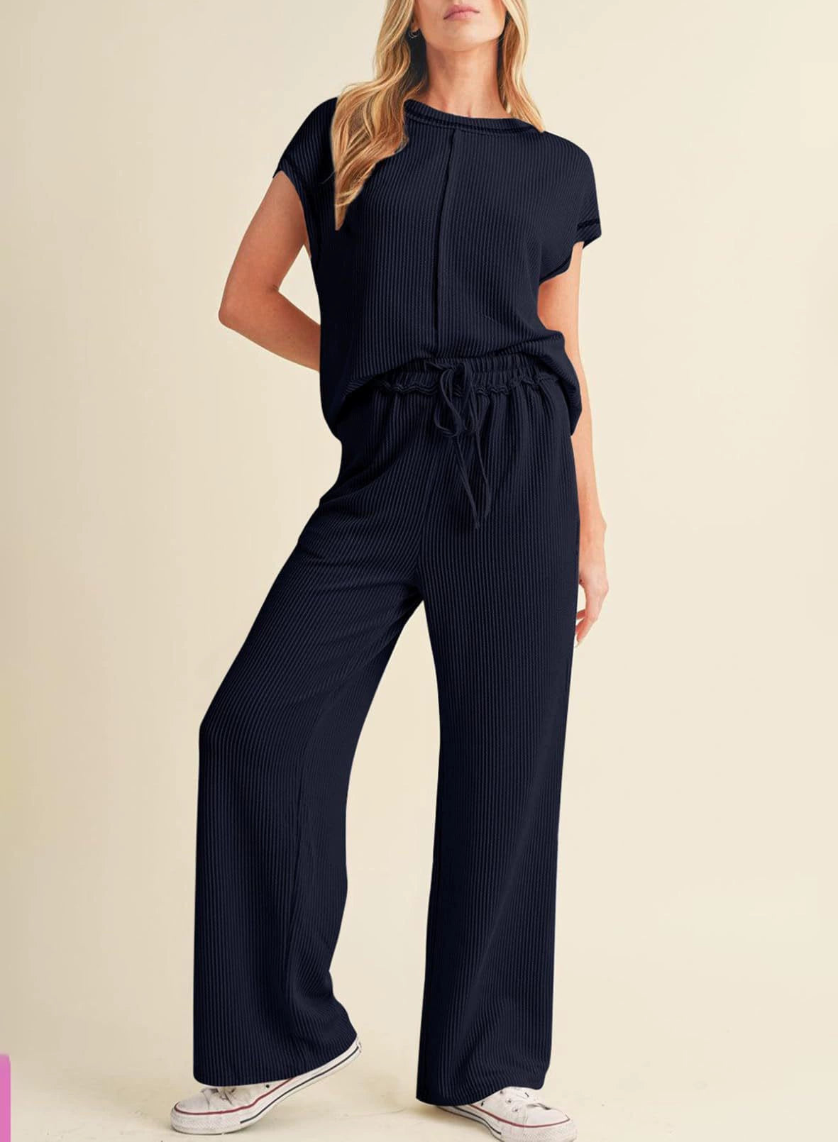 RTS: The Cora Ribbed Tee and Pant Set