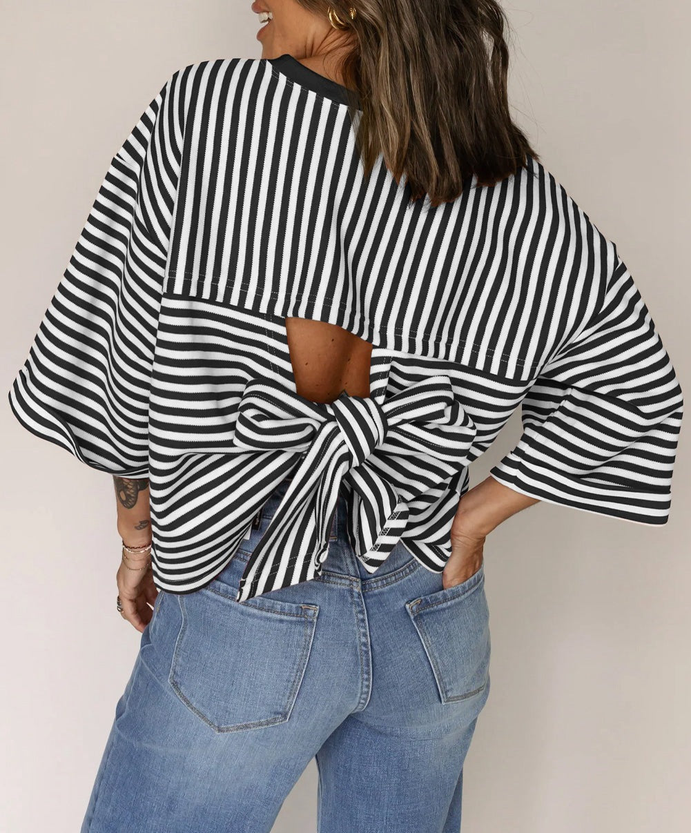 PREORDER: Striped Callie Bow top 1.19.26