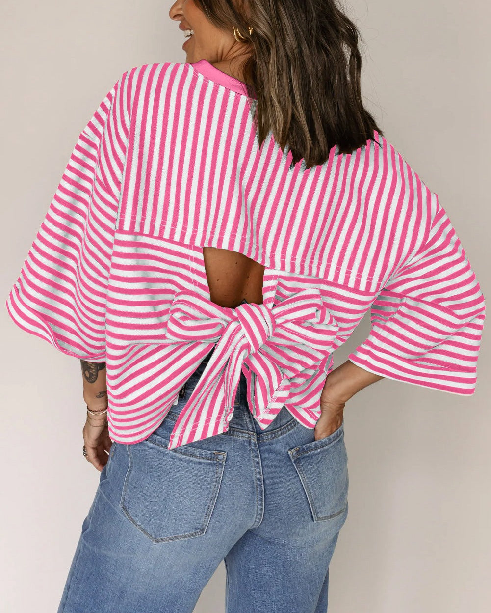 PREORDER: Striped Callie Bow top 1.19.26