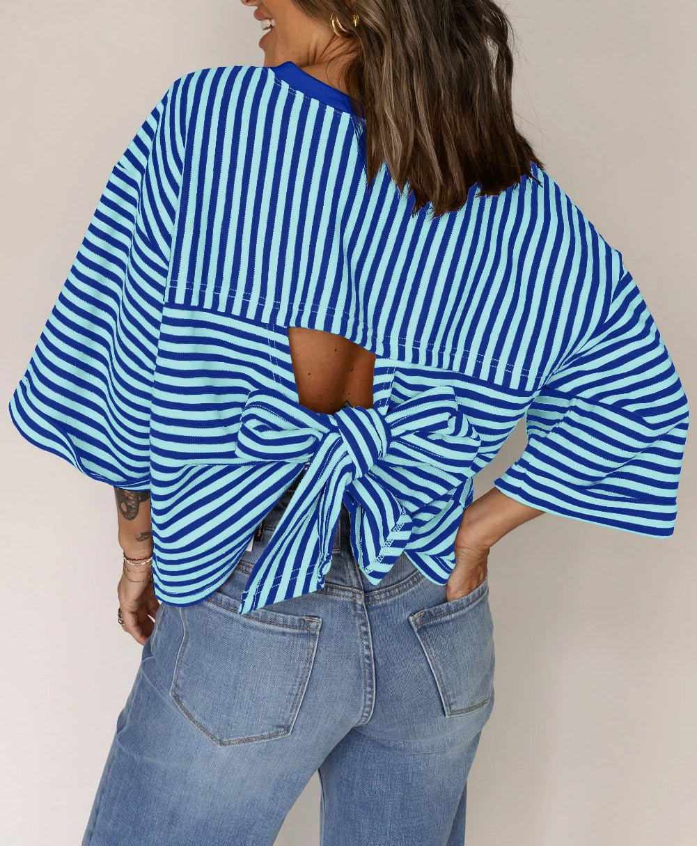 PREORDER: Striped Callie Bow top 1.19.26